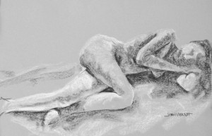 Value Study, Female Reclining, Knee Forward