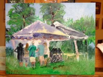 2013-0512 Workshops at ArtsQuest, Unfinished Unfinished oil painting of Workshops at ArtsQuest 2013