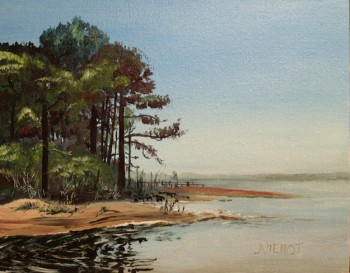2013-0515 The Bayou at Nicks Oil painting of the Bayou at Nick's Restaurant, west of Freeport, Florida