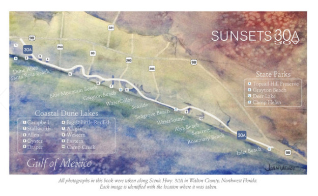 Sunsets of 30A Map