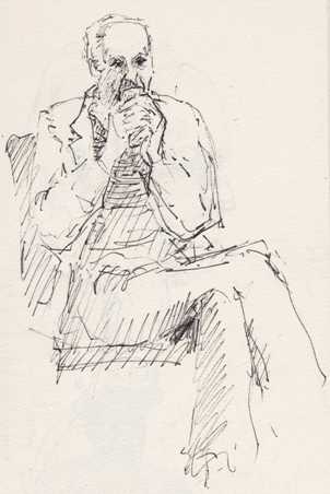 Airport Sketch, Elderly Man