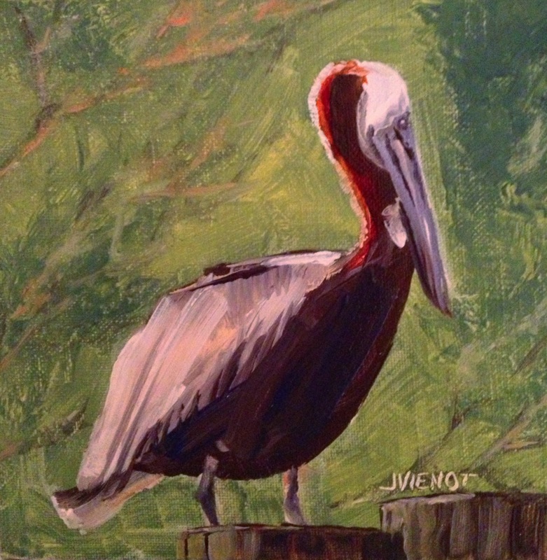 Oil Painting of Pelican on Providenciales