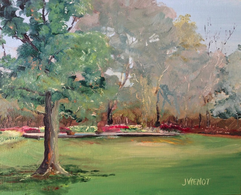 Oil Painting of Reflecting Pool at Eden Gardens State Park