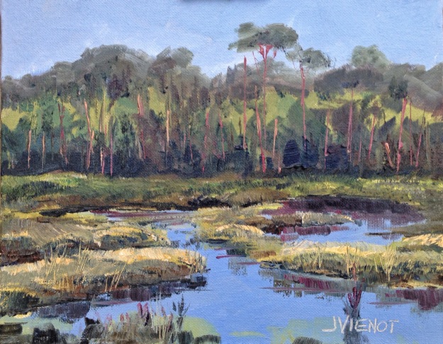 Oil painting of the wetlands at Camp Creek Lake, South Walton county, Florida