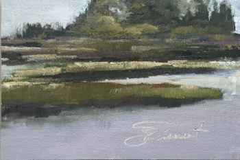Oil painting of the marsh from Salina Park, Cape San Blas, Port St. Joe, FL
