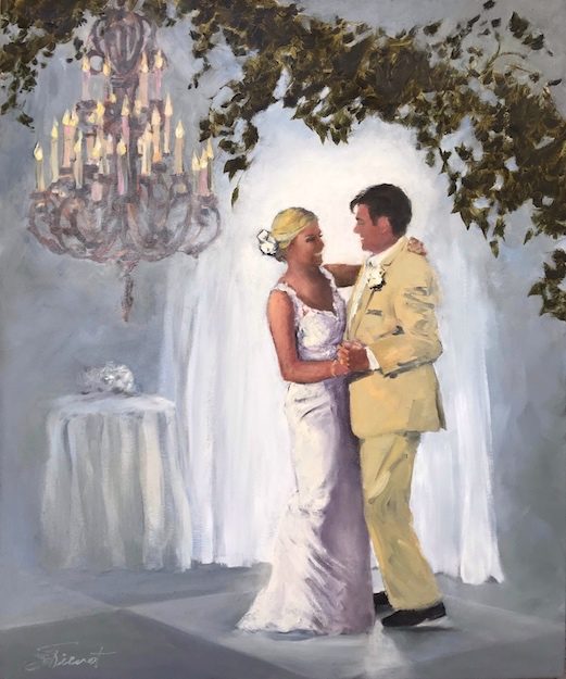 Oil Painting of Brian and Megan Robertson's First Dance