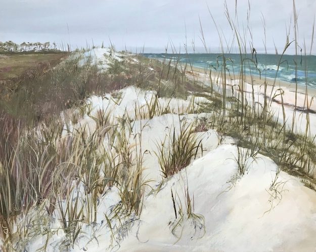 Oil painting of the massive primary dune at St. George Island State Park, FL