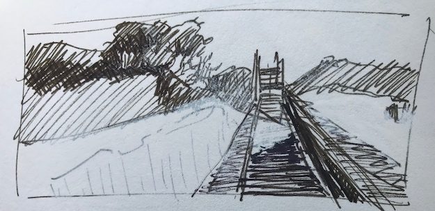 Ink sketch, study for Shifting Sands, St. George Island, FL