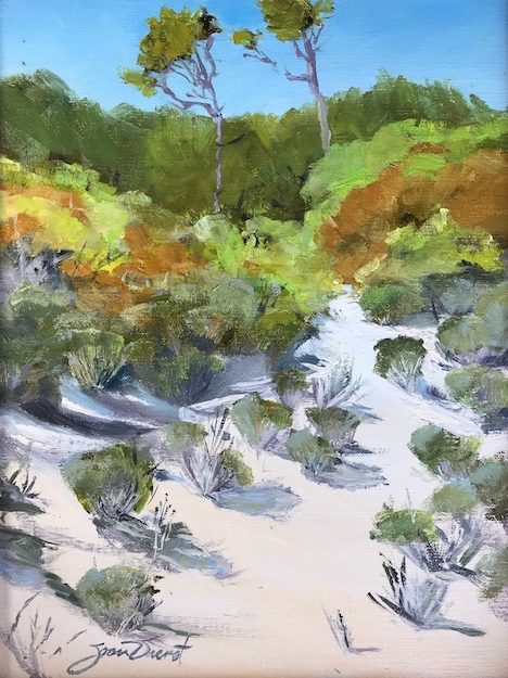Oil painting of the landscape beside the path to the beach in Resort Village of the Plantation on St. George Island, FL