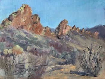 Oil painting (study) at Devil's Backbone Open Space, Larimer County, Colorado