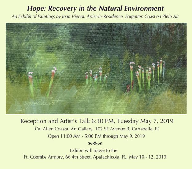 An exhibit of paintings by Joan Vienot, Artist-in-Residence, Forgotten Coast en Plein Air